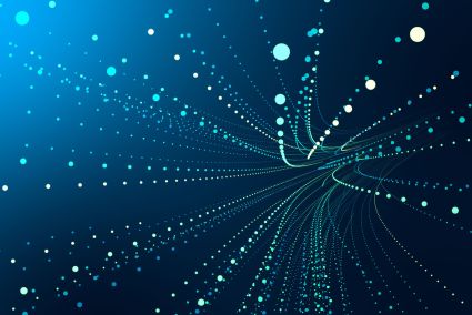blue background with lighter blue dots