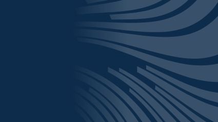 An abstract dark blue graphic with various wide gray wavy stripes, leading to an article about Models for Financing Affordable and LGBTQ+-Affirming Elder Housing at Scale from the Milken Institute.