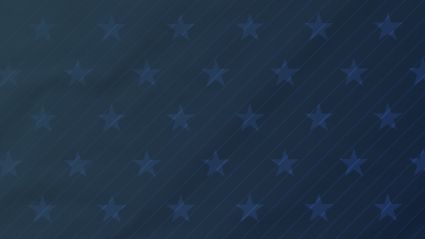 Dark blue background with diagonal stripes and a repeating pattern of semi-transparent stars, resembling an abstract American flag design.