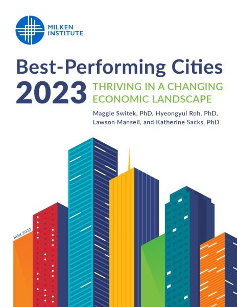 report cover for best-performing cities 2023
