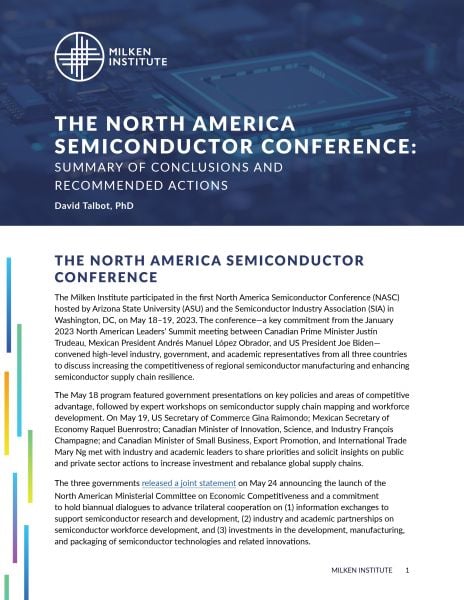 The North America Semiconductor Conference: Summary of Conclusions and Recommended Actions