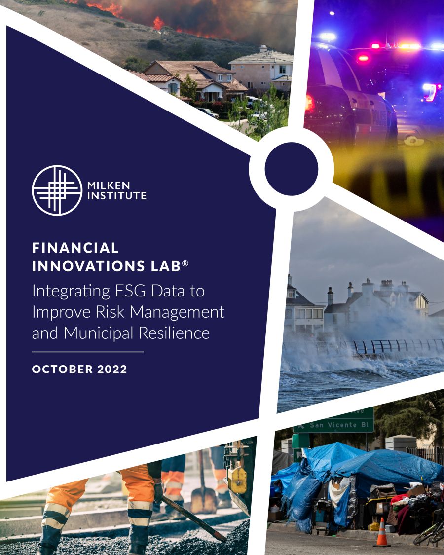 Cover for the FIL- Using ESG Data to Improve Municipal Resilience report