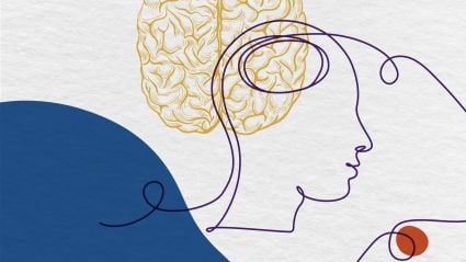 Abstract illustration representing the human mind and brain, symbolizing mental health research and care.