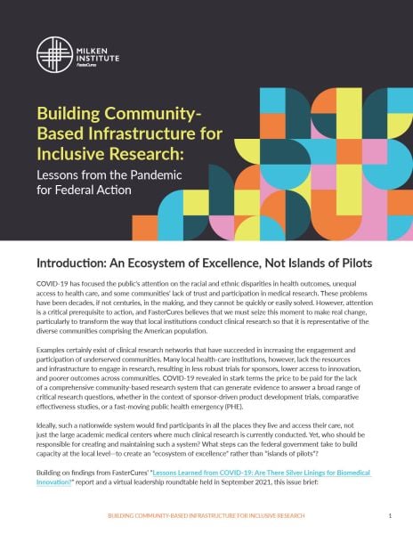 Building Community-Based Infrastructure for Inclusive Research: Lessons from the Pandemic for Federal Action