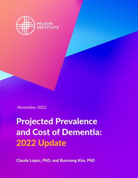 Projected Prevalence and Cost of Dementia: 2022 Update Cover Graphic
