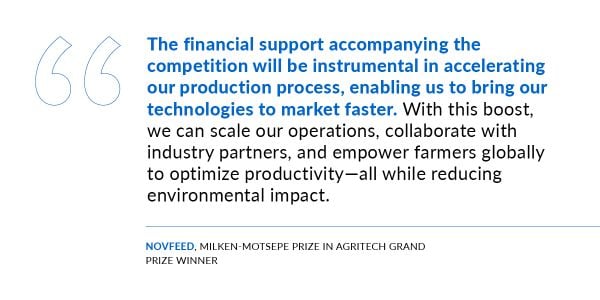 NovFeed, Milken-Motsepe Prize in AgriTech Grand Prize Winner