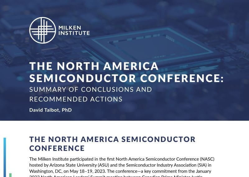 The North America Semiconductor Conference: Summary of Conclusions and Recommended Actions