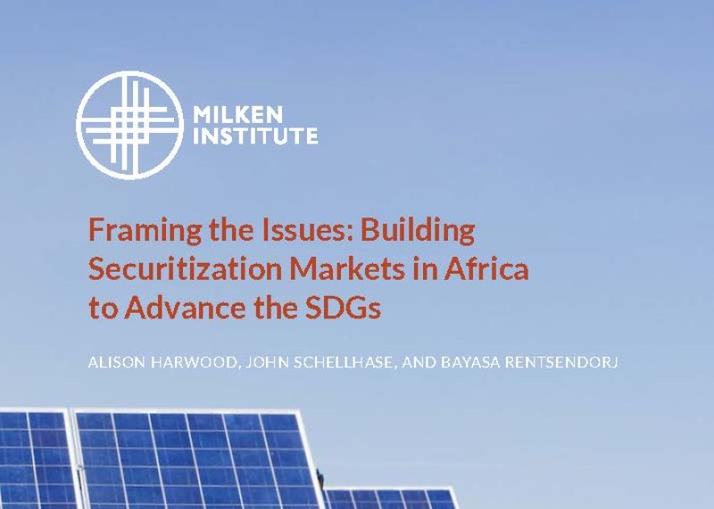 Framing the Issues: Building Securitization Markets in Africa to Advance the SDGs
